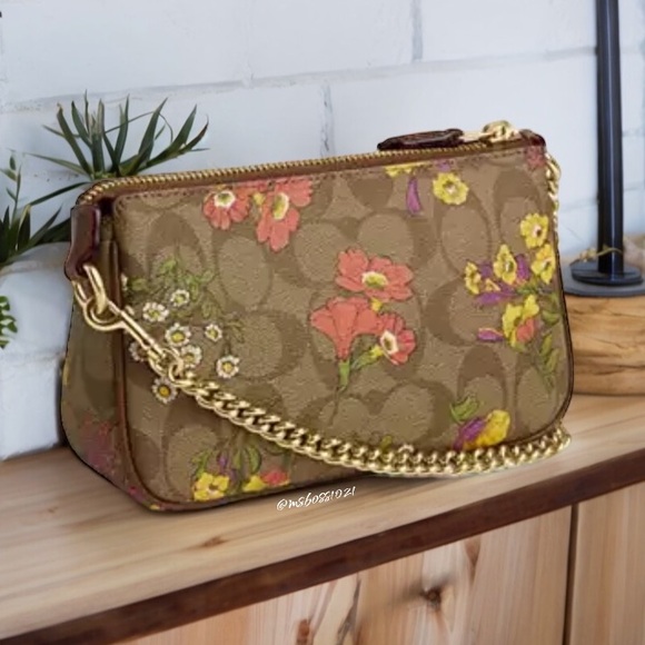 COACH Nolita 19 In Signature Canvas + Cardholder With Floral Print NWT - Picture 2 of 7